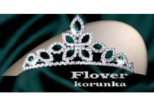 Flover korunka - strass stříbřený